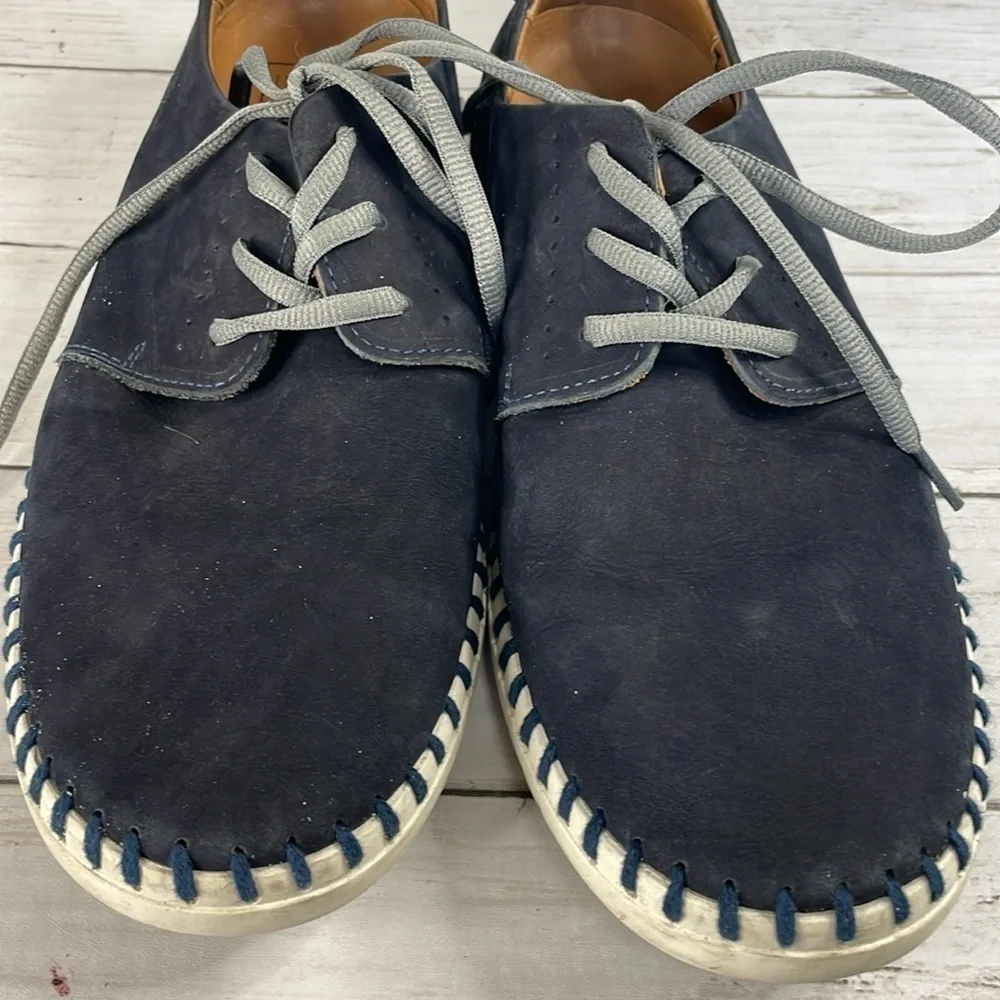 Mercanti Fiorentini Navy Blue Suede Nubuck Oxfords Made in Brazil